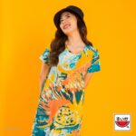 แตงโม (SUIKA) – เสื้อแตงโม เดรสผ้ายืดคอกลม พิมพ์ลายมัดย้อม( P.DO-008 )