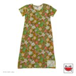 แตงโม (SUIKA) – เสื้อแตงโม เดรสผ้ายืดคอกลม พิมพ์ลายดอกไม้ ( P.DO-032 )