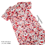 เสื้อแตงโม (SUIKA) – คอปาดเดรสแขนสั้นลายลายดอกไม้ (M.DC-123)