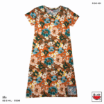 แตงโม (SUIKA) – เสื้อแตงโม เดรสผ้ายืดคอกลม พิมพ์ลายดอกไม้( P.DO-101 )