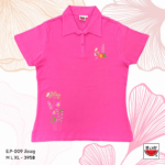 แตงโม (SUIKA) – เสื้อยืดคอปกแขนสั้น ปักลายดอกไม้  ( E.P-009 )