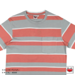 แตงโม (SUIKA) – เสื้อยืดคอกลมผ้ายืด แขนสั้น ทรงโอเวอร์ไซซ์ ติดกระเป๋า  ลายริ้วทอ (R.OV-010)