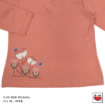 แตงโม (SUIKA) – เสื้อยืดคอวีแขนสามส่วน กระดุมหน้าสามเม็ด  ( E.V3-009 )