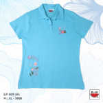 แตงโม (SUIKA) – เสื้อยืดคอปกแขนสั้น ปักลายดอกไม้  ( E.P-009 )