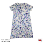 เสื้อแตงโม (SUIKA) – คอปาดเดรสแขนสั้นลายลายดอกไม้ (M.DC-123)