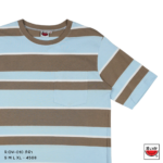 แตงโม (SUIKA) – เสื้อยืดคอกลมผ้ายืด แขนสั้น ทรงโอเวอร์ไซซ์ ติดกระเป๋า  ลายริ้วทอ (R.OV-010)