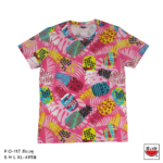 เสื้อแตงโม (SUIKA) – เสื้อยืดคอกลม โปเชียล พิมพ์ลายดอกไม้ ( P.O-117 )