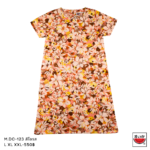 เสื้อแตงโม (SUIKA) – คอปาดเดรสแขนสั้นลายลายดอกไม้ (M.DC-123)