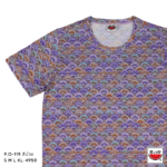 เสื้อแตงโม (SUIKA) – เสื้อยืดคอกลม โปเชียล พิมพ์ลายพัด ( P.O-119 )