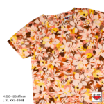 เสื้อแตงโม (SUIKA) – คอปาดเดรสแขนสั้นลายลายดอกไม้ (M.DC-123)