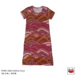 แตงโม (SUIKA) – เสื้อแตงโม เดรสผ้ายืดคอกลม พิมพ์ลายคลื่นศิลปะ ( P.DO-022 )