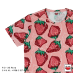 แตงโม (SUIKA) – เสื้อแตงโม เสื้อยืดคอกลม คอวี ลายพิมพ์ลายสตอเบอรี่ ( P.O-135 )
