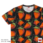 แตงโม (SUIKA) – เสื้อแตงโม เสื้อยืดคอกลม คอวี ลายพิมพ์ลายสตอเบอรี่ ( P.O-135 )