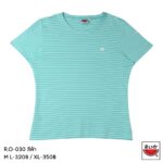แตงโม (SUIKA) – เสื้อแตงโม ริ้วคอกลมแขนสั้น ปักแตงโมตรงอก( R.O-030)