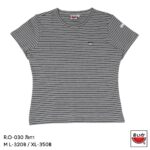 แตงโม (SUIKA) – เสื้อแตงโม ริ้วคอกลมแขนสั้น ปักแตงโมตรงอก( R.O-030)