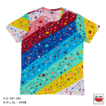 เสื้อแตงโม (SUIKA) – เสื้อยืดคอกลม โปเชียล พิมพ์ลายริ้วสีรุ้ง ( P.O-147 )