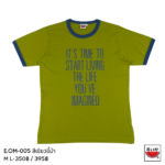 เสื้อแตงโม (SUIKA) เสื้อยืดคอกุ้นกลมกุ้นแขนสั้นลายความที่มีความหมายดี ( E.OM-005 )