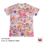 แตงโม (SUIKA) – เสื้อแตงโม เสื้อยืดคอกลม ลายพิมพ์ดอกไม้สีน้ำ( P.O-112 )