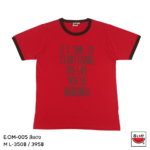 เสื้อแตงโม (SUIKA) เสื้อยืดคอกุ้นกลมกุ้นแขนสั้นลายความที่มีความหมายดี ( E.OM-005 )