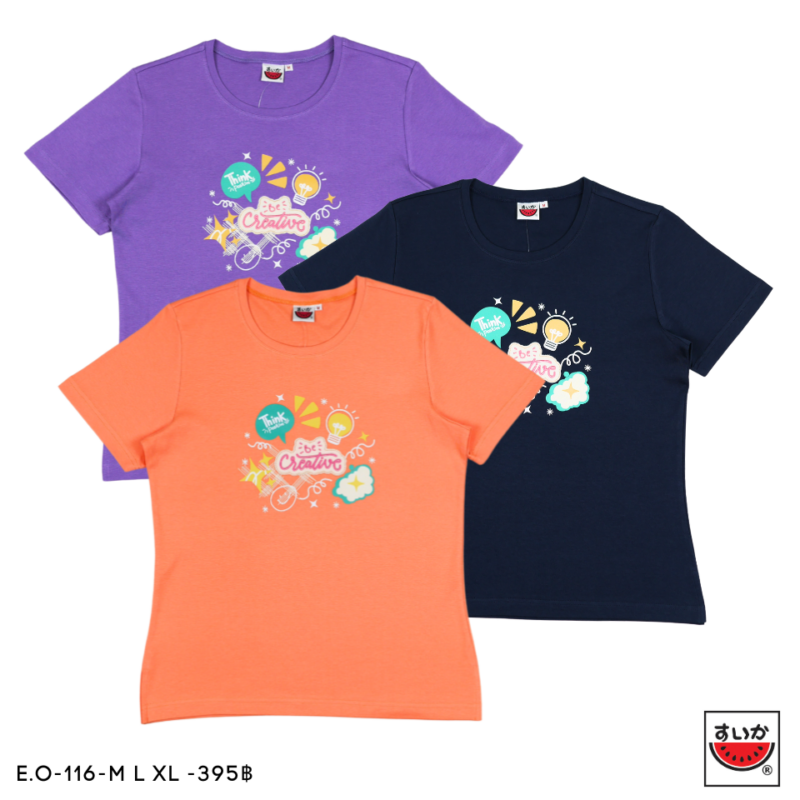 เสื้อแตงโม (SUIKA) - เสื้อยืดคอกลมแขนสั้น ปักและพิมพ์ลาย   (E.O-116)