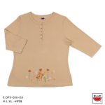 เสื้อแตงโม (SUIKA) – เสื้อยืดคอกลมเจาะสาบกระดุม 4 เม็ด แขนสามส่วน   (E.OF3-016)