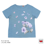 เสื้อแตงโม (SUIKA) – เสื้อแตงโม คอปาดแขนสั้น ผ้าสลาฟ พิมพ์ลายดอกไม้ ( PL.C )