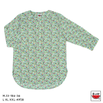 เสื้อแตงโม (SUIKA) – เสื้อผ้าป่านมัสลิน คอจีนเล็ก กระดุมหน้า 4 เม็ด แขนสามส่วน ลายดอกไม้ (M.J3-156)