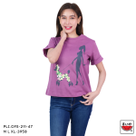 เสื้อแตงโม (SUIKA) -เสื้อยืดคอกลมแขนสั้นเบิ้ลปลายแขน ลายพิมพ์ลายพาติชอล  (PLI.OFS-212 211 192 118 130)