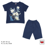 เสื้อแตงโม (SUIKA) –  เสื้อคอปาดแขนสั้นและกางเกงเอวยางยืดขาสามส่วน ผ้าฝ้าย (PL.SET)