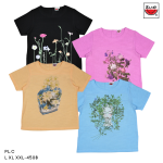 เสื้อแตงโม (SUIKA) – เสื้อแตงโม คอปาดแขนสั้น ผ้าสลาฟ พิมพ์ลายดอกไม้ ( PL.C )