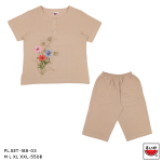 เสื้อแตงโม (SUIKA) –  เสื้อคอปาดแขนสั้นและกางเกงเอวยางยืดขาสามส่วน ผ้าฝ้าย (PL.SET)