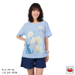 เสื้อแตงโม (SUIKA) – เสื้อแตงโม คอปาดแขนสั้น ผ้าสลาฟ พิมพ์ลายดอกไม้ ( PL.C-161 191 194 181 )