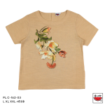 เสื้อแตงโม (SUIKA) – เสื้อแตงโม คอปาดแขนสั้น ผ้าสลาฟ พิมพ์ลายดอกไม้ ( PL.C )