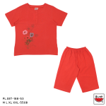 เสื้อแตงโม (SUIKA) –  เสื้อคอปาดแขนสั้นและกางเกงเอวยางยืดขาสามส่วน ผ้าฝ้าย (PL.SET)