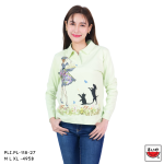 เสื้อแตงโม (SUIUKA)-เสื้อยืดแตงโมคอปกแขนยาว ผ้าคอตตอนอินเตอร์ล๊อค ลายริ้ว (PLI.PL-118)