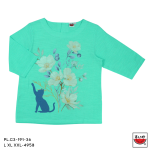 แตงโม (SUIKA) – เสื้อแตงโม คอปาดแขนสามส่วน ผ้าสลาฟ พิมพ์ลายดอกไม้ ( PL.C3-050 078 037 146 048 043 189 036 191 )